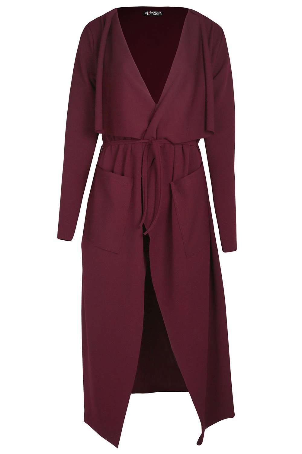 Lexi Long Sleeve Belted Waterfall Jacket - bejealous-com