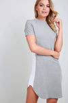 Lexy Curve Hem Panelled Tshirt Dress - bejealous-com
