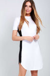 Lexy Monochrome Paneled Tshirt Dress - bejealous-com