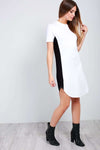 Lexy Monochrome Paneled Tshirt Dress - bejealous-com