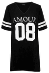 Lilli Amour Slogan Print Tshirt Dress - bejealous-com