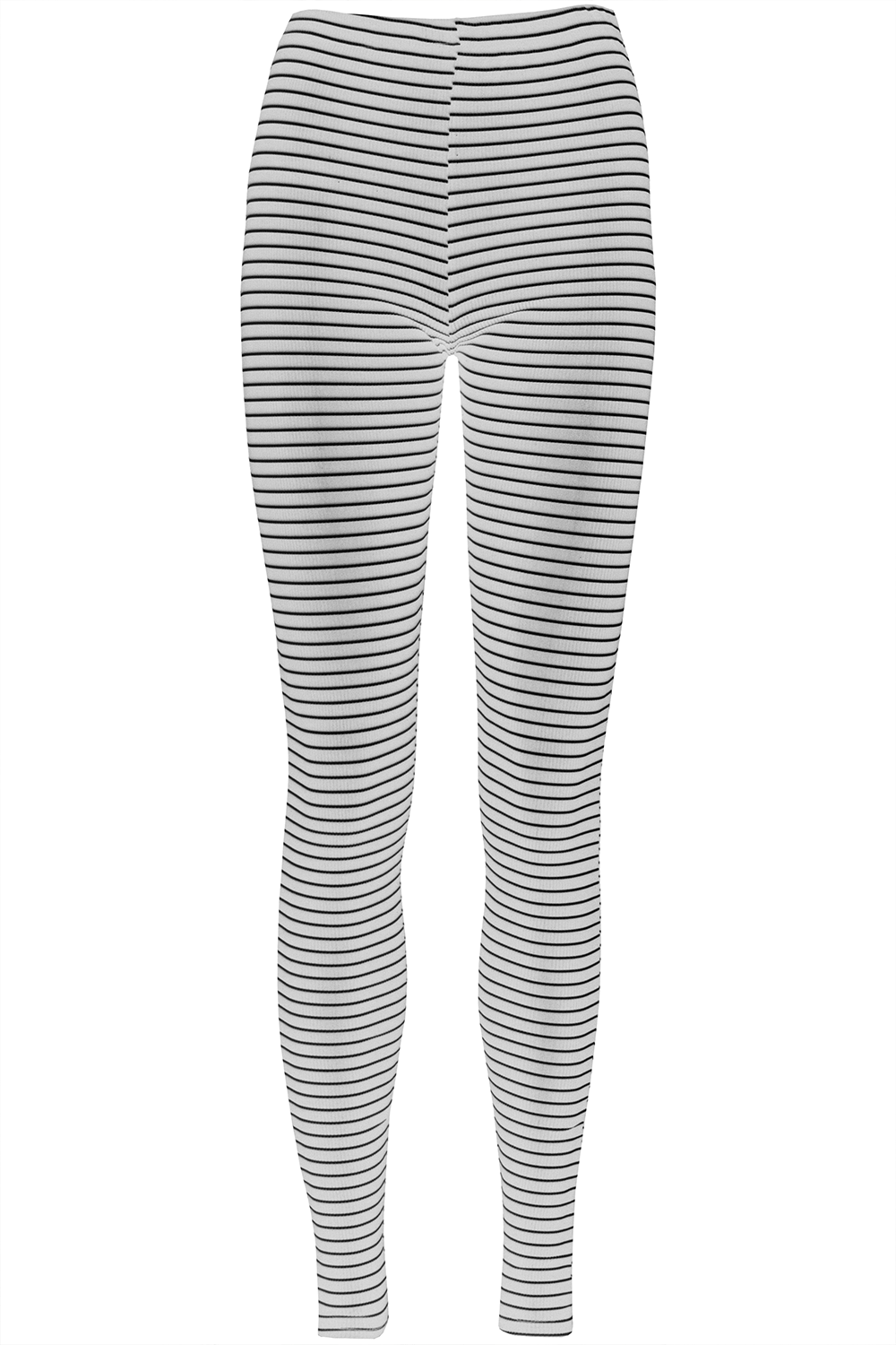 Monochrome High Waisted Stretch Striped Leggings - bejealous-com