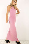 Lillie Basic Jersey Halterneck Maxi Dress - bejealous-com