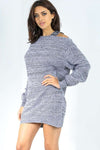 Lillie Cold Shoulder Oversized Knitted Jumper Dress - bejealous-com