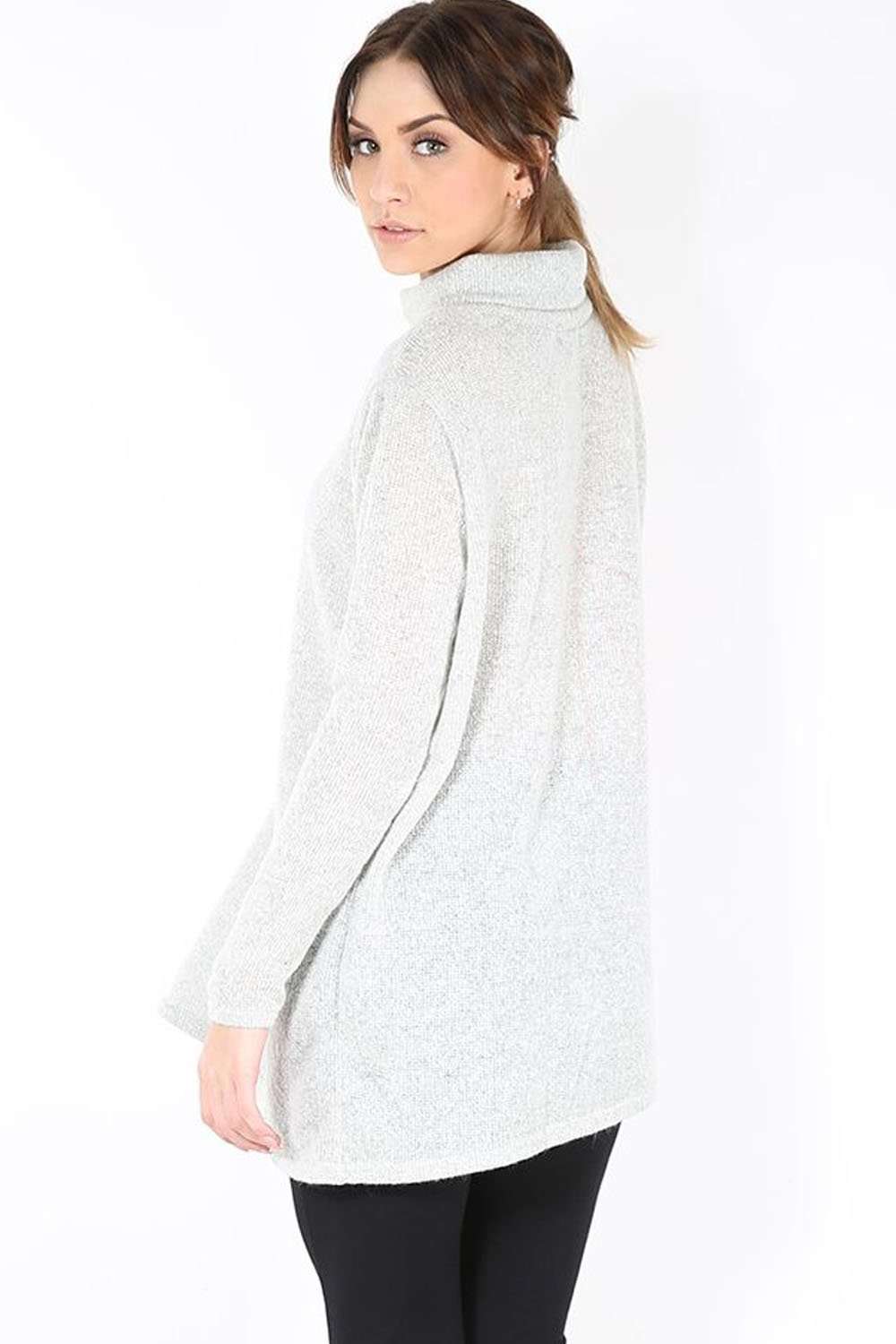 Lilly Roll Neck Knitted Bat Wing Top - bejealous-com