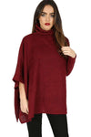 Lilly Roll Neck Knitted Bat Wing Top - bejealous-com