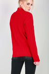 Lily Roll Neck Cable Knit Long Sleeve Jumper - bejealous-com