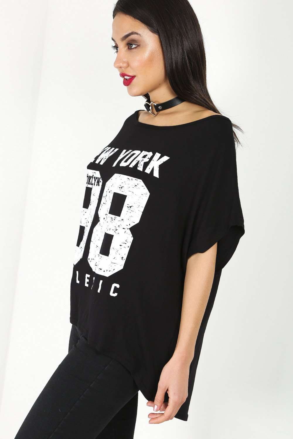 Lindie Oversized New York Bat Wing Tshirt - bejealous-com