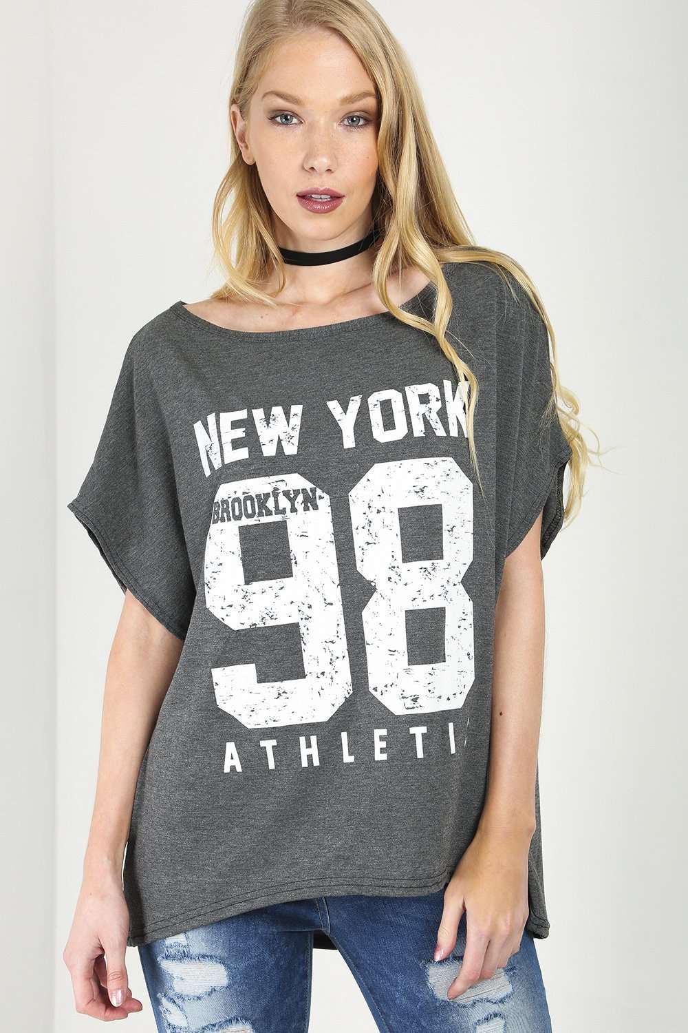 Lindie Oversized New York Bat Wing Tshirt - bejealous-com