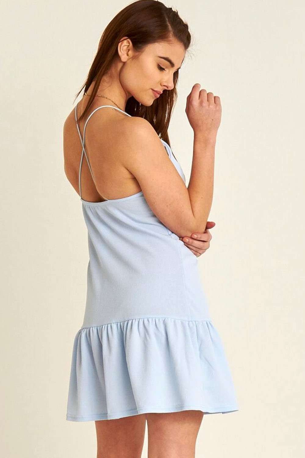 Lois Racer Back Frill Trim Mini Dress - bejealous-com