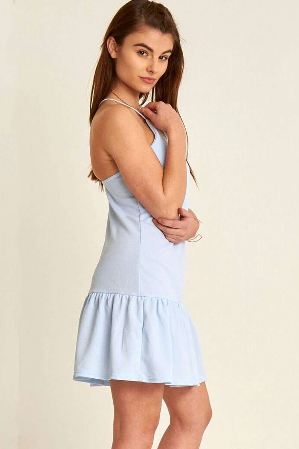 Lois Racer Back Frill Trim Mini Dress - bejealous-com