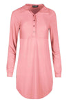 Lola Long Sleeve Curved Hem Shirt Dress - bejealous-com