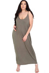 Lola Plus Size Strappy Basic Jersey Maxi Dress - bejealous-com