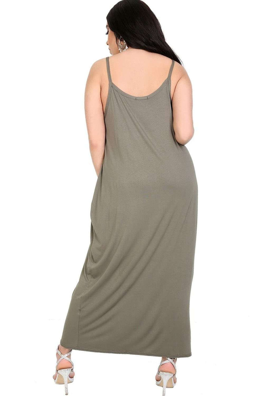 Lola Plus Size Strappy Basic Jersey Maxi Dress - bejealous-com