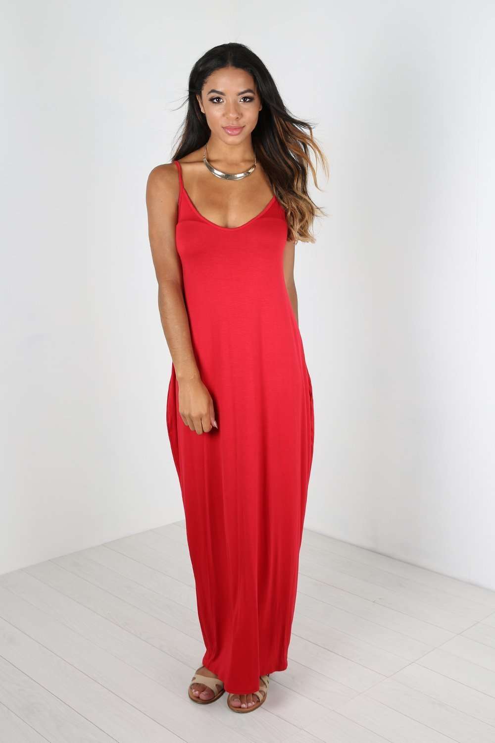 Lola Strappy Draped Jersey Maxi Dress - bejealous-com