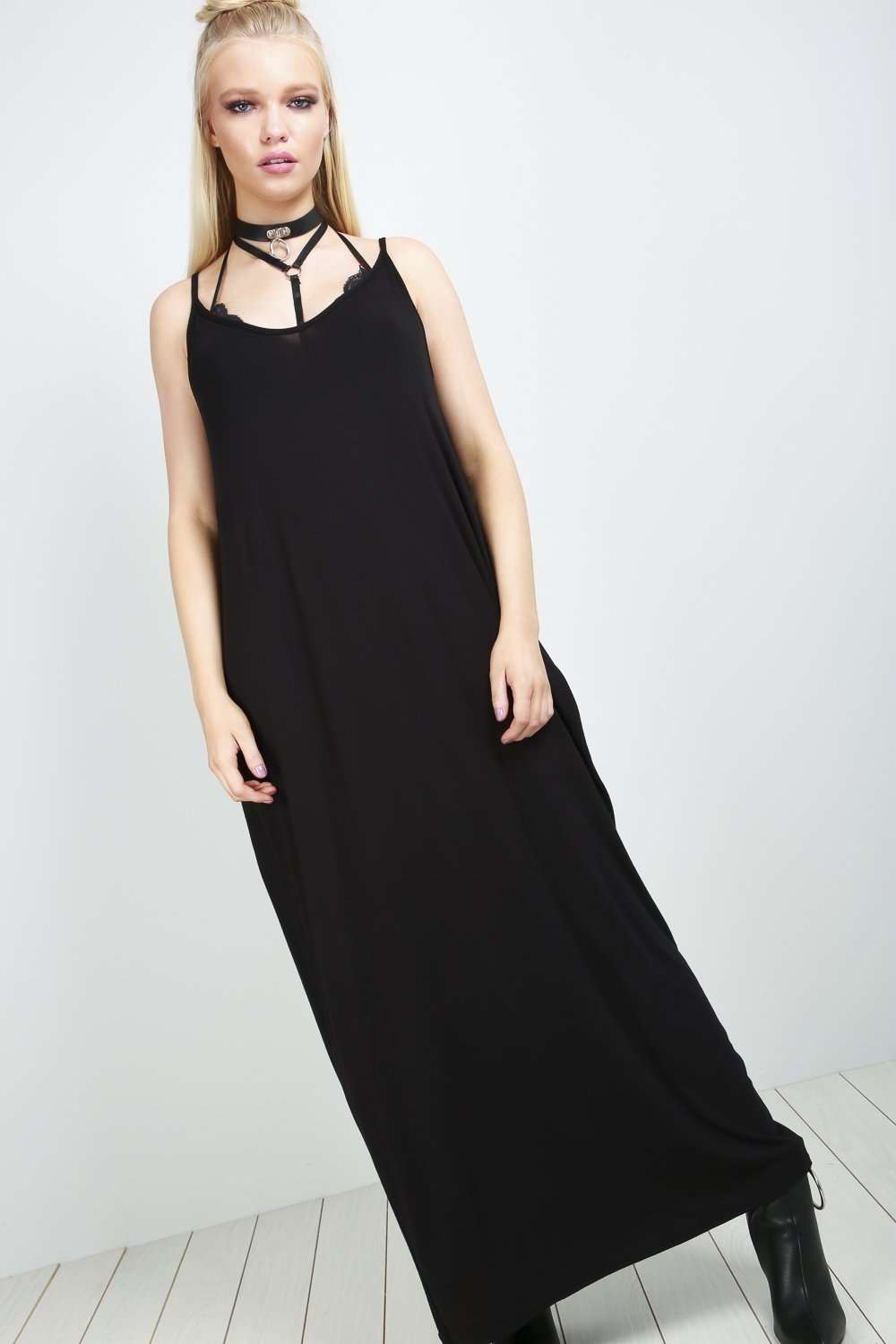 Lola Strappy Draped Jersey Maxi Dress - bejealous-com