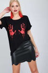 Blood Graphic Print Halloween Tshirt Dress - bejealous-com