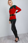 Long Sleeve Christmas Elf Costume Oversized Knitted Jumper - bejealous-com
