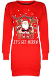 Long Sleeve Christmas Graphic Print Jumper Dress - bejealous-com