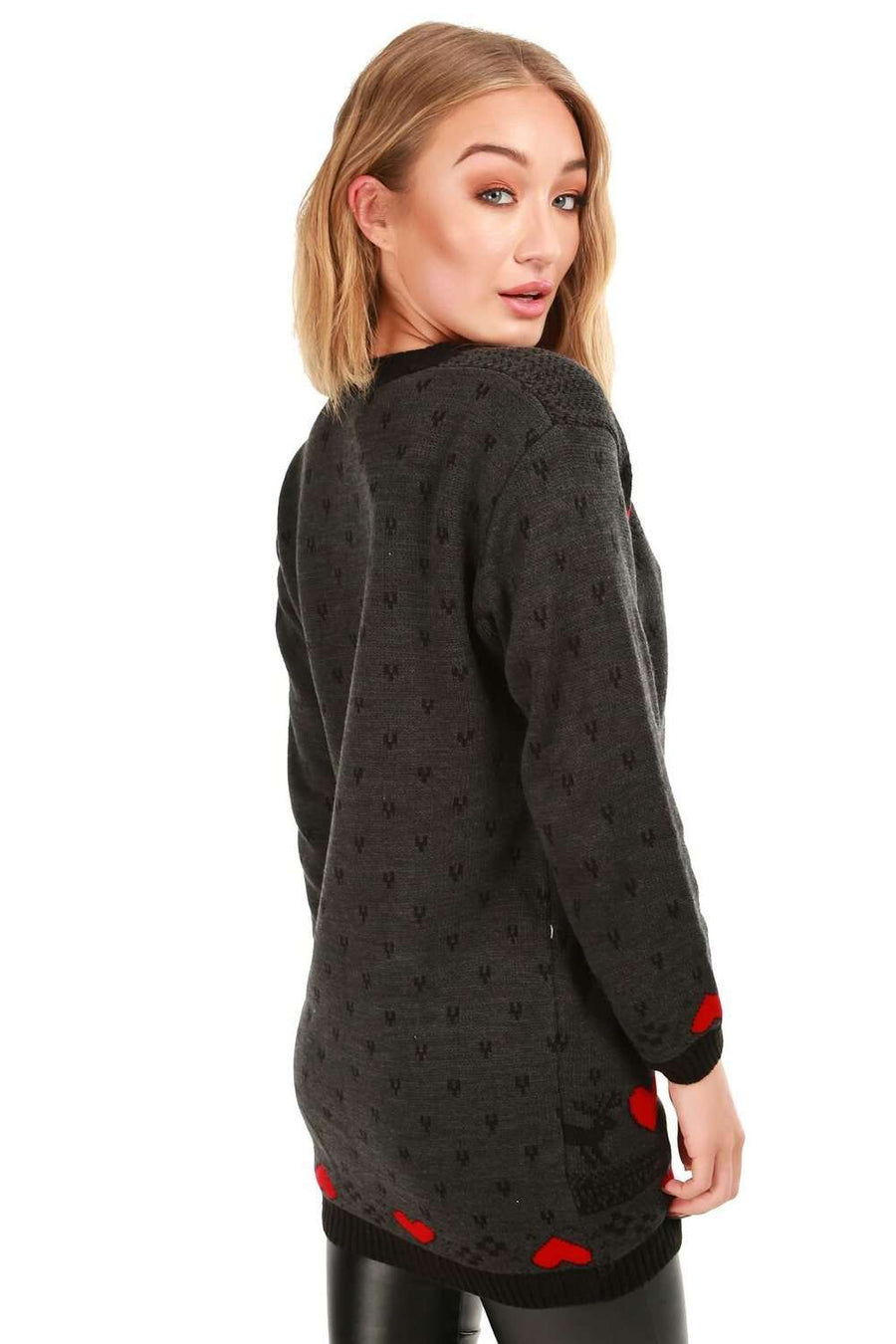 Long Sleeve Christmas Penguin Oversized Knitted Jumper - bejealous-com