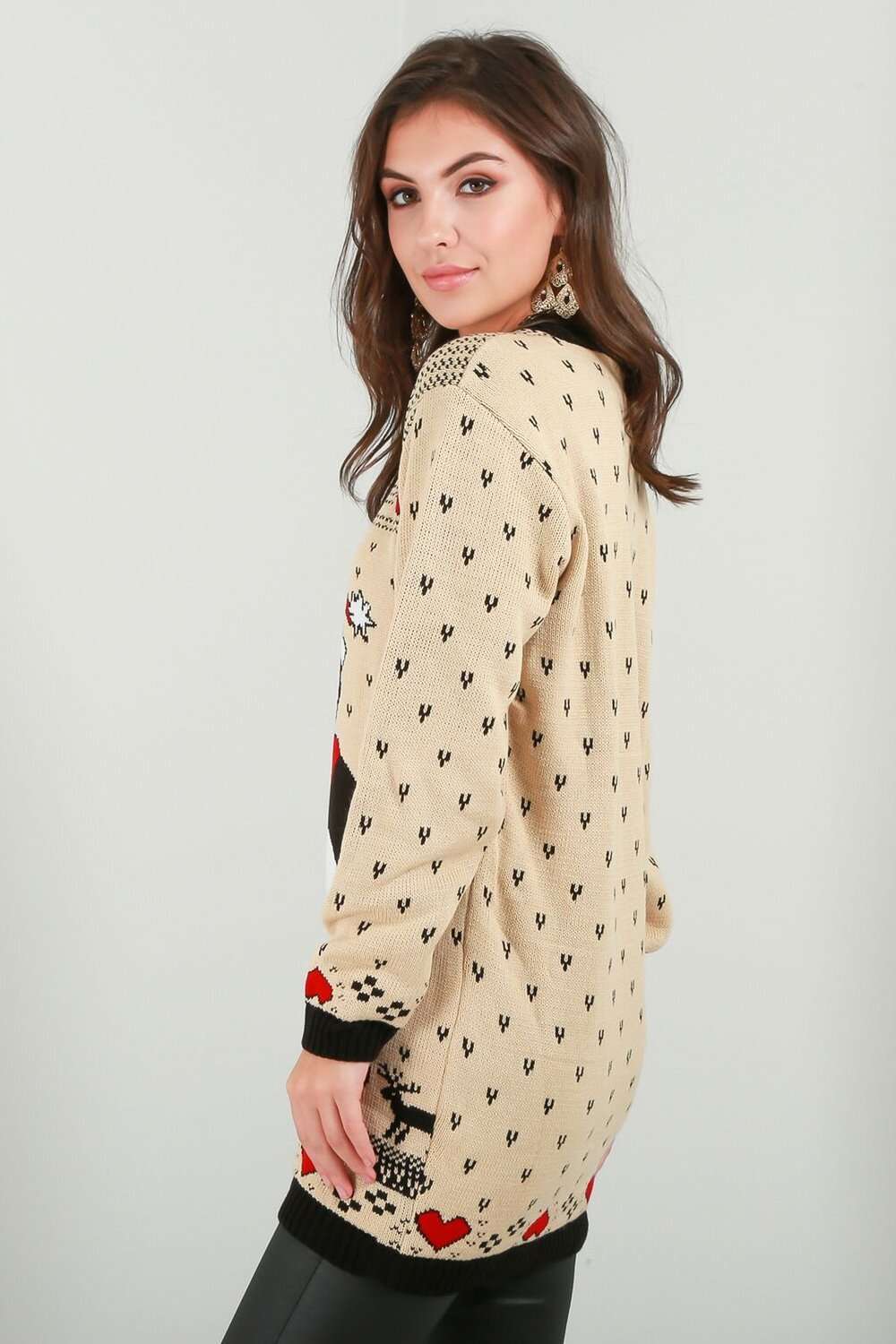 Long Sleeve Christmas Penguin Oversized Knitted Jumper - bejealous-com
