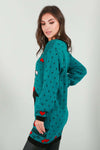 Long Sleeve Christmas Penguin Oversized Knitted Jumper - bejealous-com