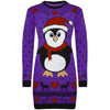 Long Sleeve Christmas Penguin Oversized Knitted Jumper - bejealous-com
