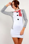 Long Sleeve Christmas Snowman Jumper Dress - bejealous-com