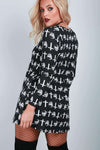 Long Sleeve Halloween Print Swing Dress - bejealous-com