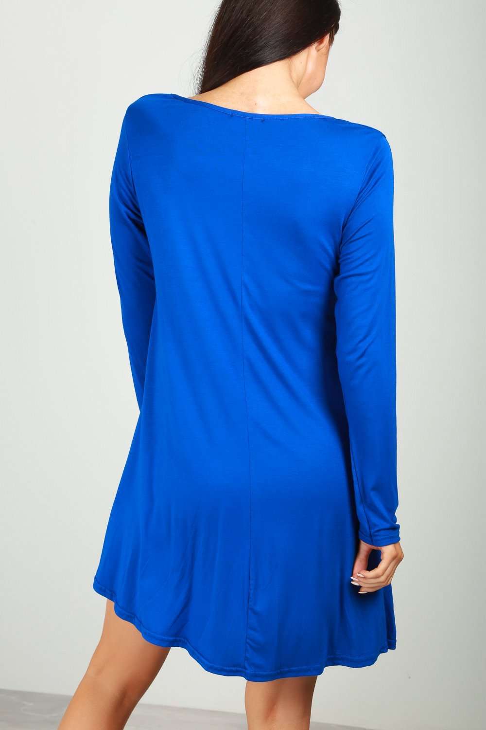 Long Sleeve Hohoho Snowman Print Swing Dress - bejealous-com