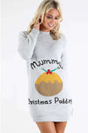 Long Sleeve Knitted Maternity Christmas Pudding Dress - bejealous-com