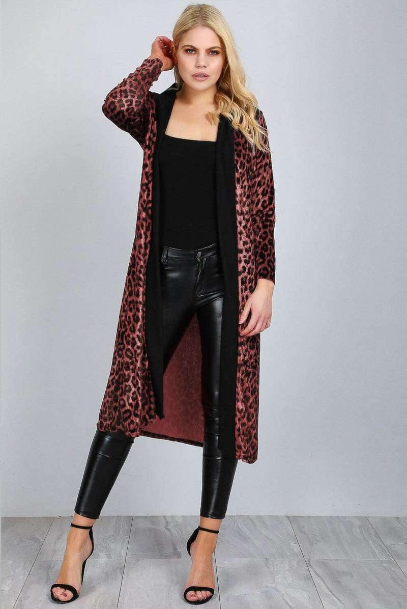 Long Sleeve Leopard Print Faux Velvet Jacket - bejealous-com