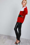 Long Sleeve Santa Costume Oversized Knitted Jumper - bejealous-com