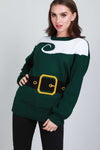 Long Sleeve Santa Costume Oversized Knitted Jumper - bejealous-com