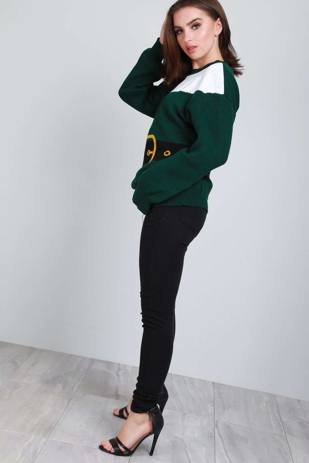 Long Sleeve Santa Costume Oversized Knitted Jumper - bejealous-com