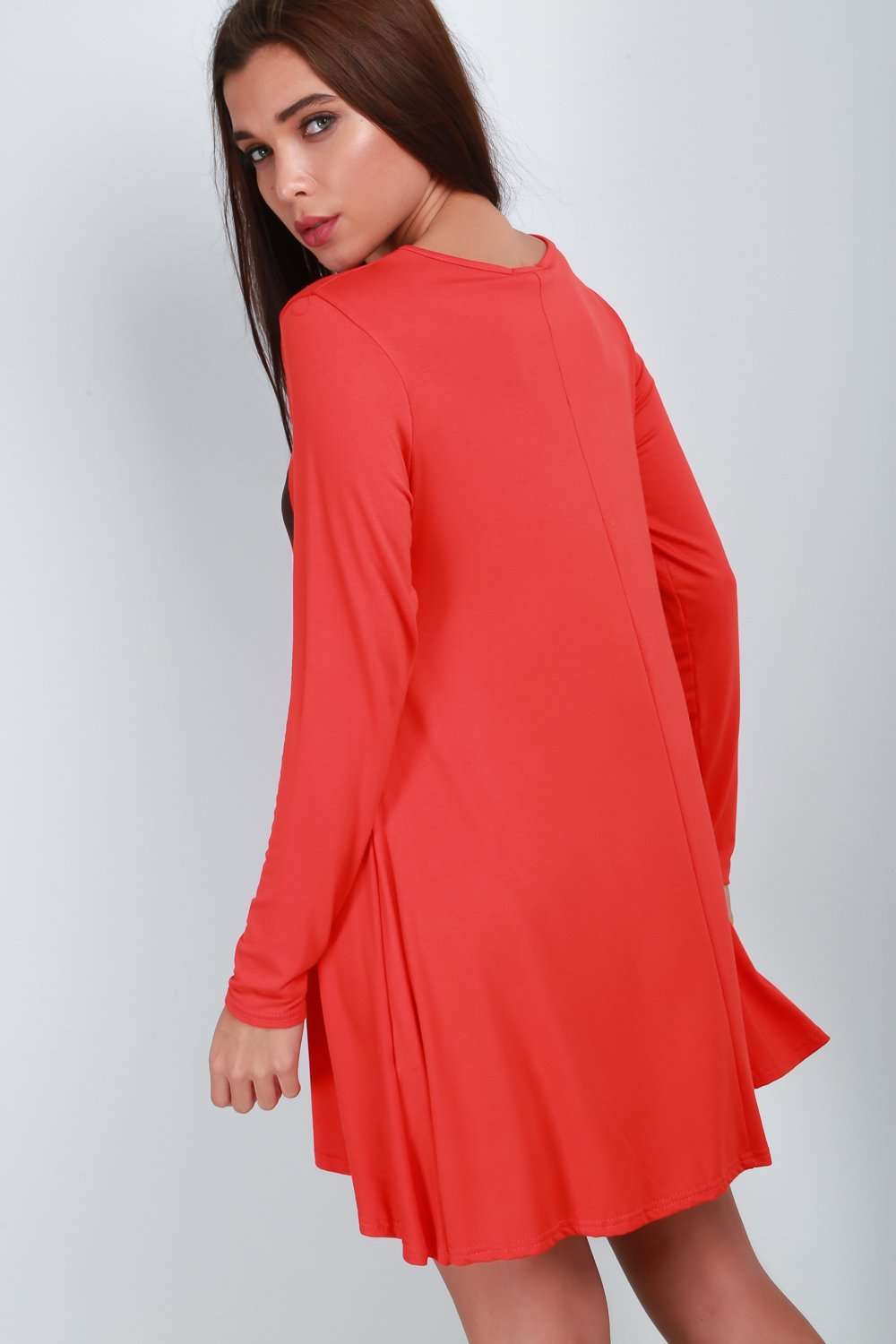 Long Sleeve Scary Pumpkin Swing Dress - bejealous-com