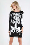Long Sleeve Skeleton Bodycon Dress - bejealous-com