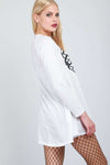 Long Sleeve Skeleton Print Swing Dress - bejealous-com