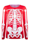 Long Sleeve Skeleton Print Top - bejealous-com