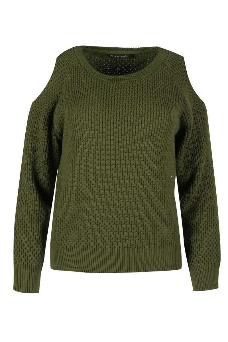 Lorena Cold Shoulder Knitted Jumper - bejealous-com