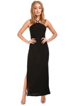 Lorna Side Split Halterneck Maxi Dress - bejealous-com