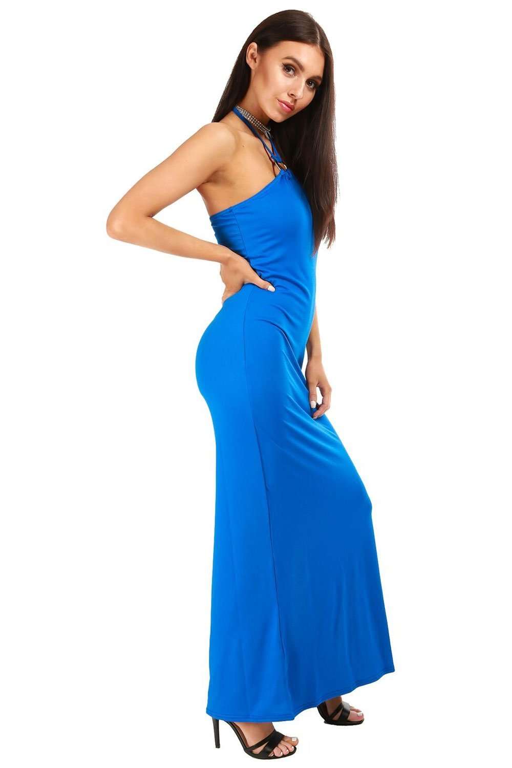 Lorna Side Split Halterneck Maxi Dress - bejealous-com
