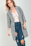 Lottie Monochrome Check Long Line Jacket - bejealous-com