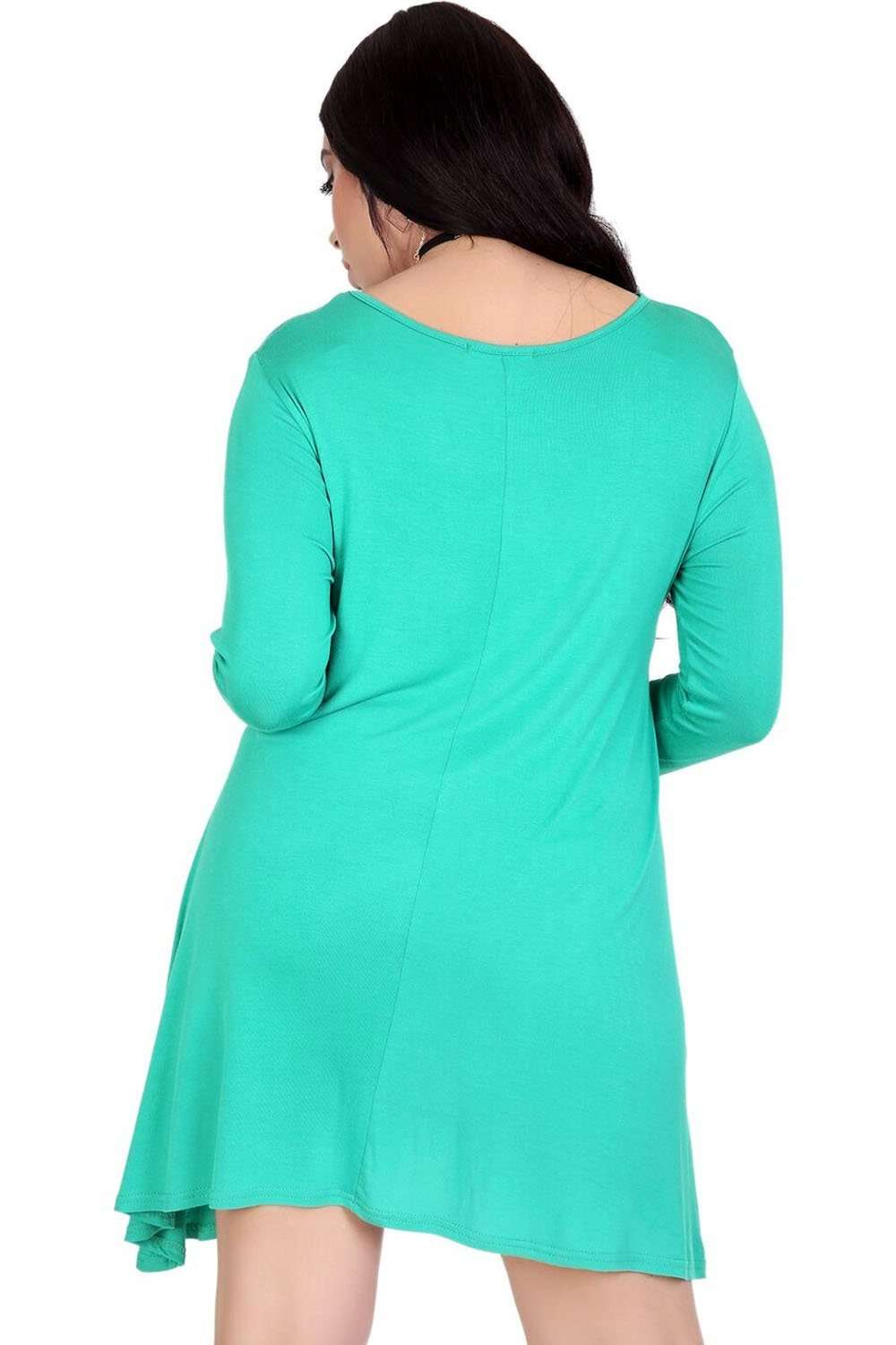 Lottie Plus Long Sleeve Mini Swing Dress - bejealous-com