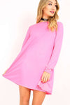 Lottie Plus Long Sleeve Mini Swing Dress - bejealous-com