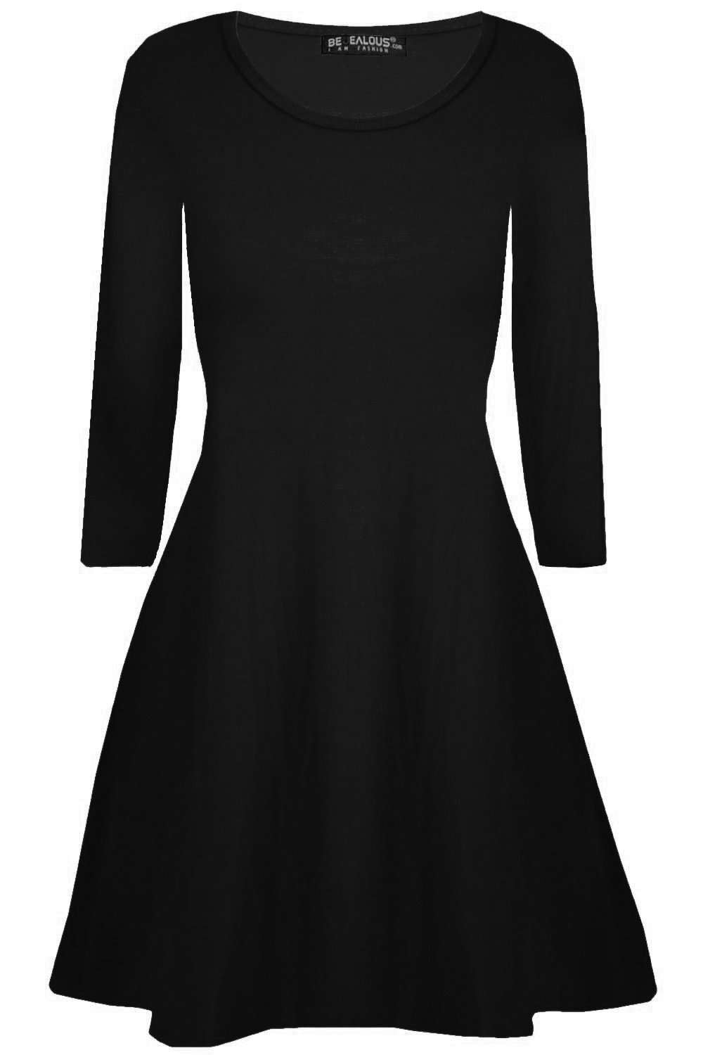 Lottie Plus Long Sleeve Mini Swing Dress - bejealous-com