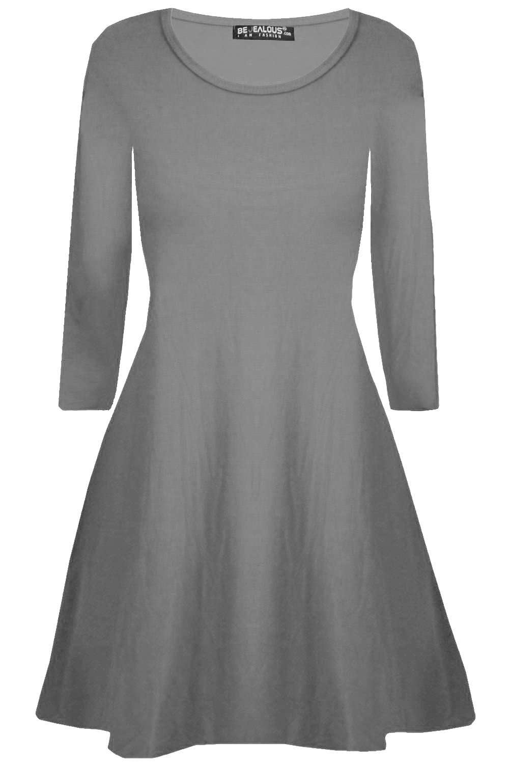 Lottie Plus Long Sleeve Mini Swing Dress - bejealous-com