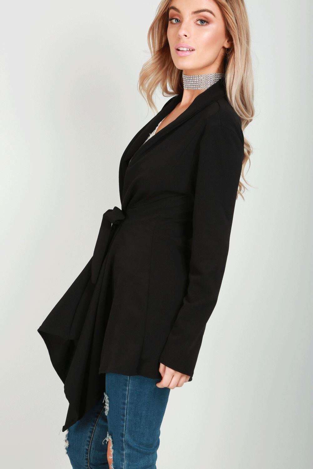 Lottie Waterfall Belted Jacket - bejealous-com