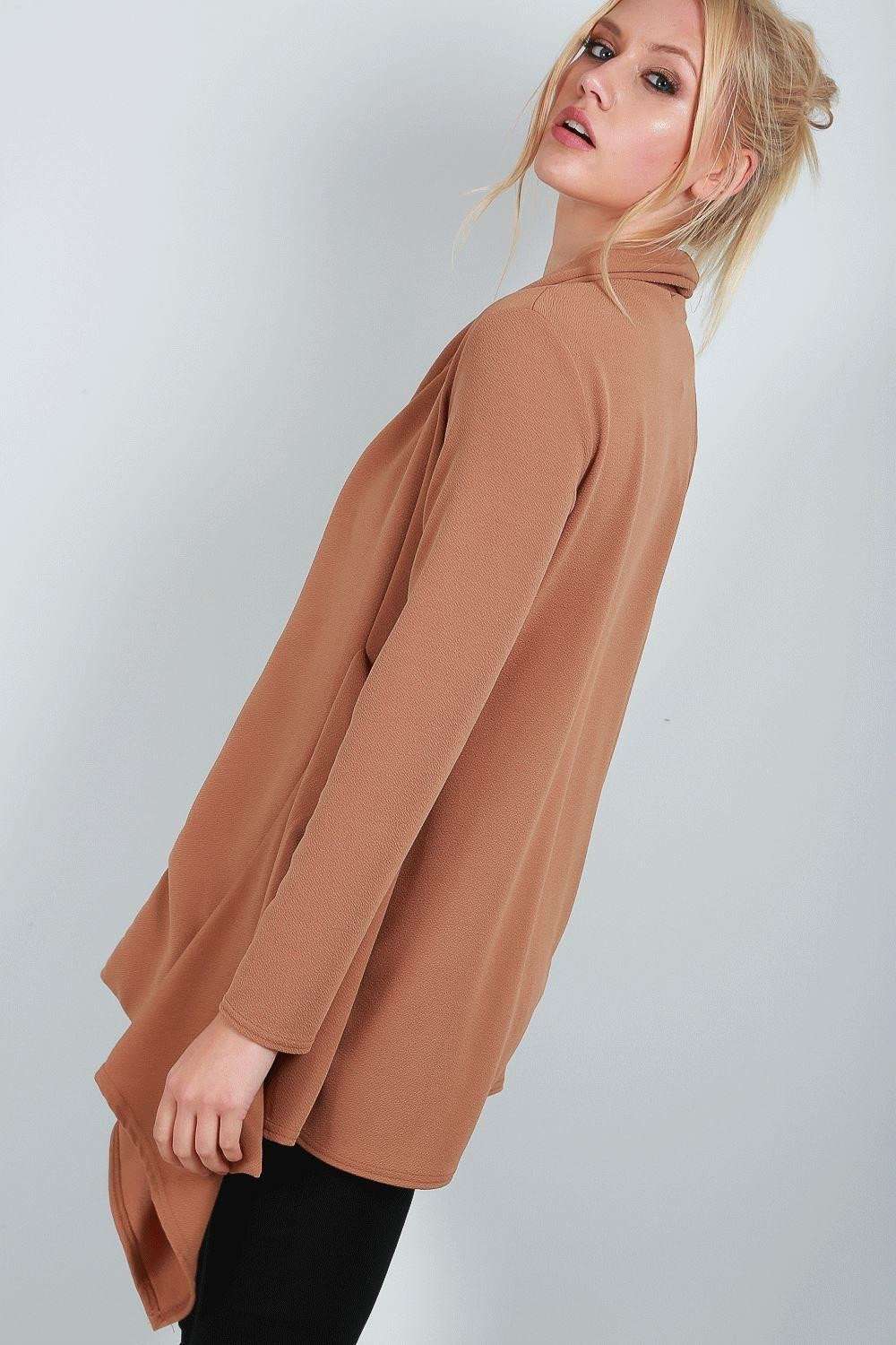 Lottie Waterfall Belted Jacket - bejealous-com