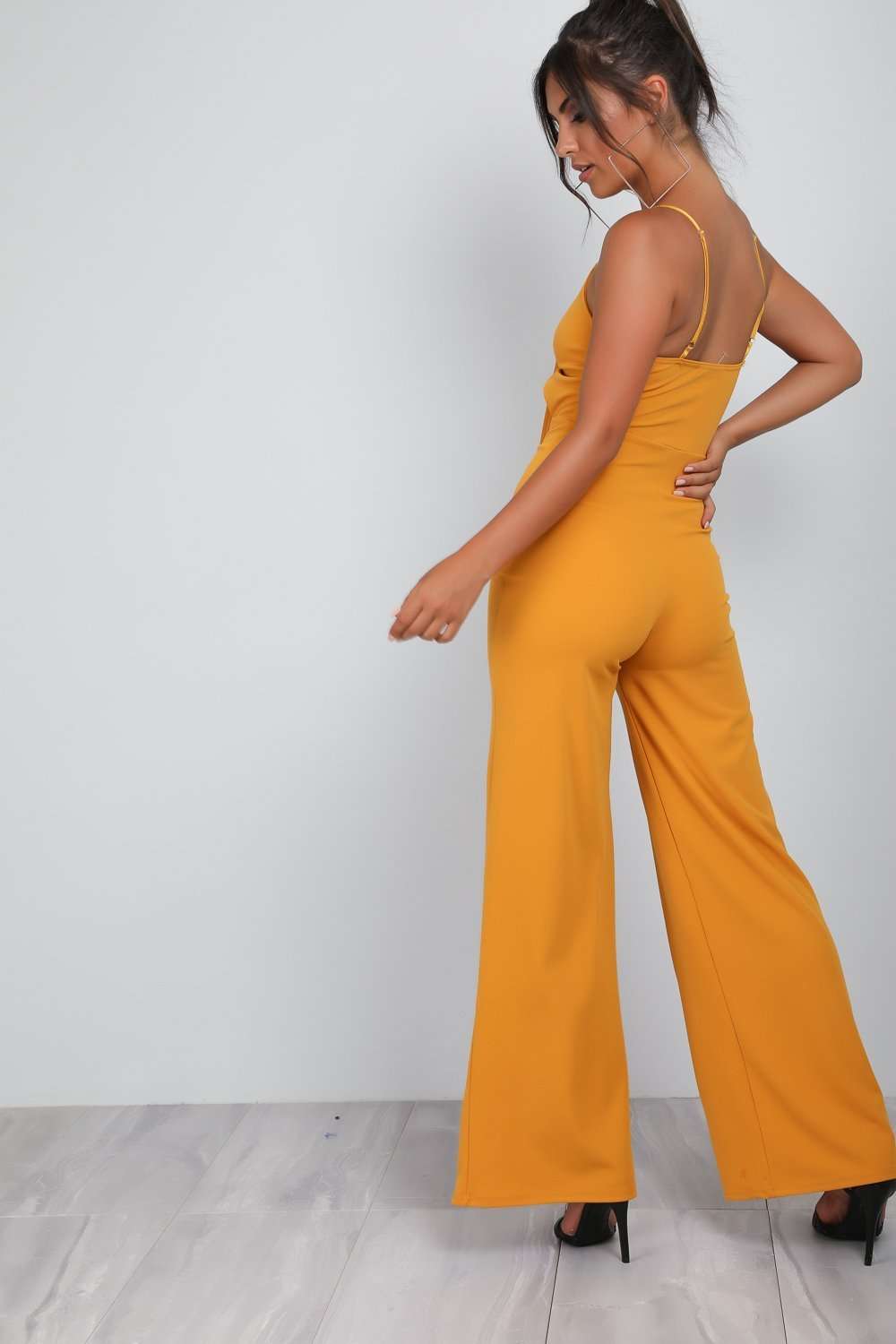 Lou Strappy Tie Front Wide Leg Jumpsuit - bejealous-com